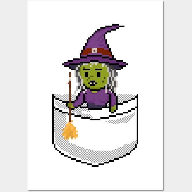 Pixel Pocket Witch Wall Art by gkillerb